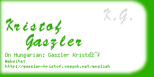 kristof gaszler business card